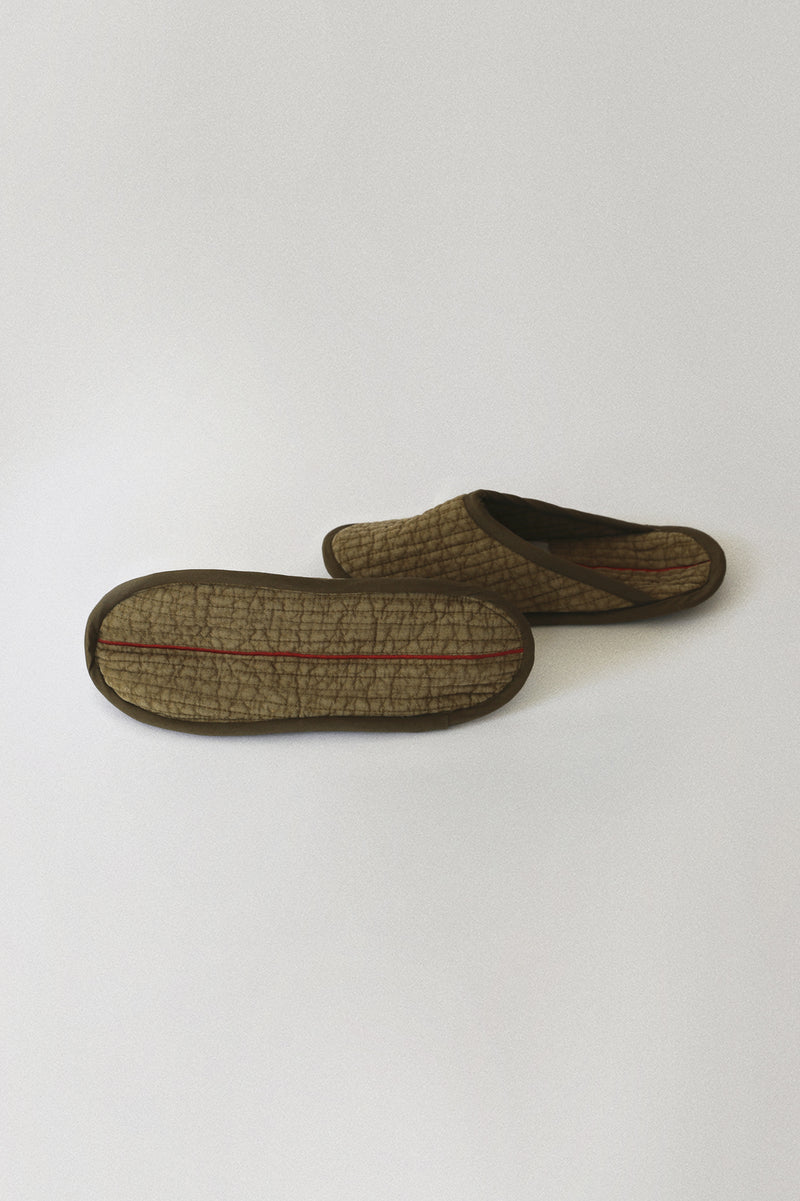 room slippers - khaki olive